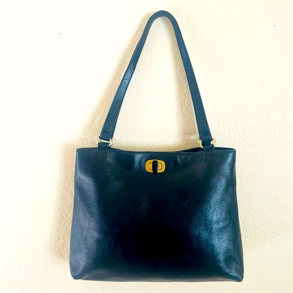 HOBO Black Leather Turn-lock Tote Bag - Picture 14 of 14